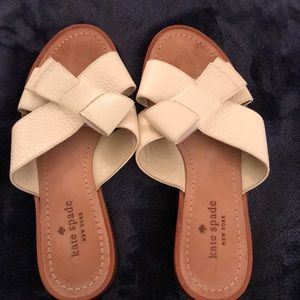 Kate spade white slip on sandal